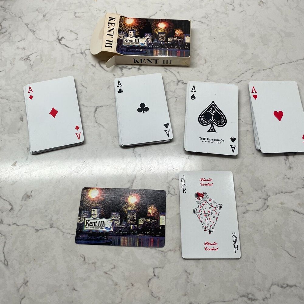 Vintage Kent III Lorillard Cigarettes Promotional Plastic Coated Playing Cards